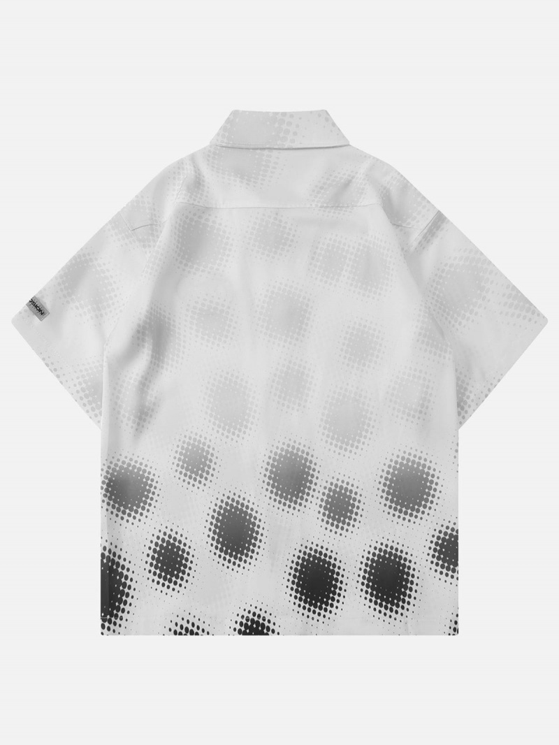 Blanche  Chemise à Manches Courtes Aelfric Eden Gradient Spot Embroidered - QHL-2545197